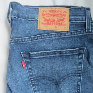 Levi's 541 Athletic Fit Jeans W32 L34 Blue Wash Mens Denim